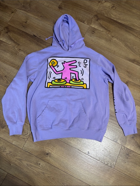 Urban Outfitters Tops - Keith Haring DJ Graphic lavender Purple Hoodie Size XL